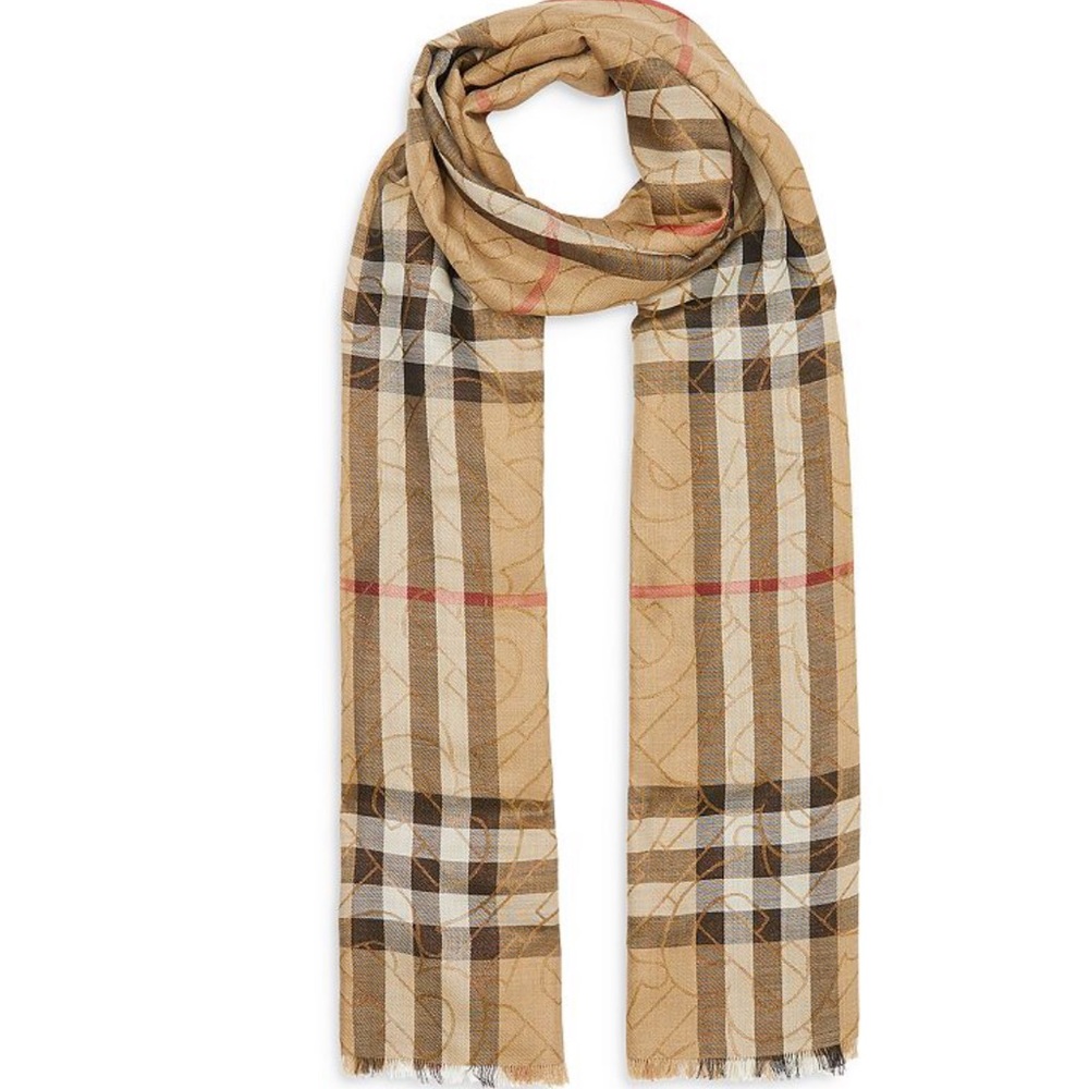 Burberry monogram check scarf
